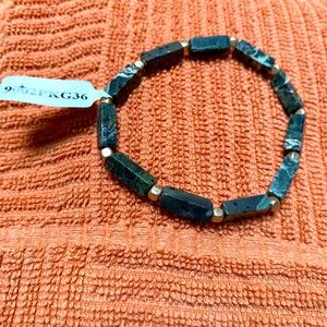 Bracelet - greenish/grey colored stones